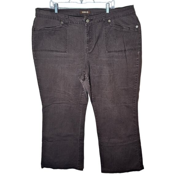 Vintage Zanadi Women 22 Brown Y2K Denim Stretch Cotton Bootcut Jeans - Picture 2 of 5